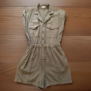 Weekend Los Angeles Sleeveless Utility Romper in Tan